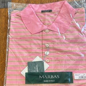 Pink Striped Polo Shirt for Men